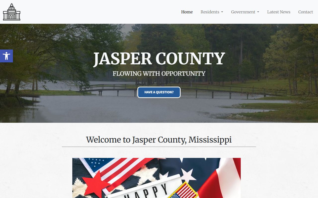 Jasper County court records search starting from the county homepage