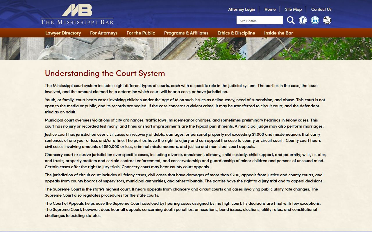 Jasper County court records and the Mississippi court system structure